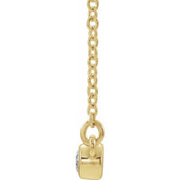 14K Yellow Gold 1/6 CTW Natural Diamond Bezel-Set Bar 18" Necklace