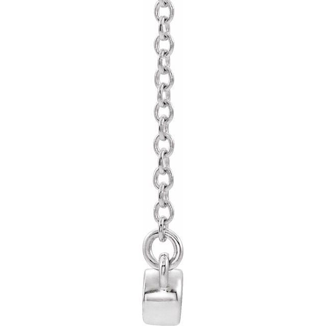 14K White Emerald Bezel-Set Bar 16" Necklace 2