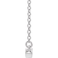14K White Emerald Bezel-Set Bar 16" Necklace 2