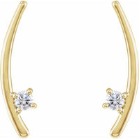 14K Yellow 1/8 CTW Diamond Ear Climbers 2