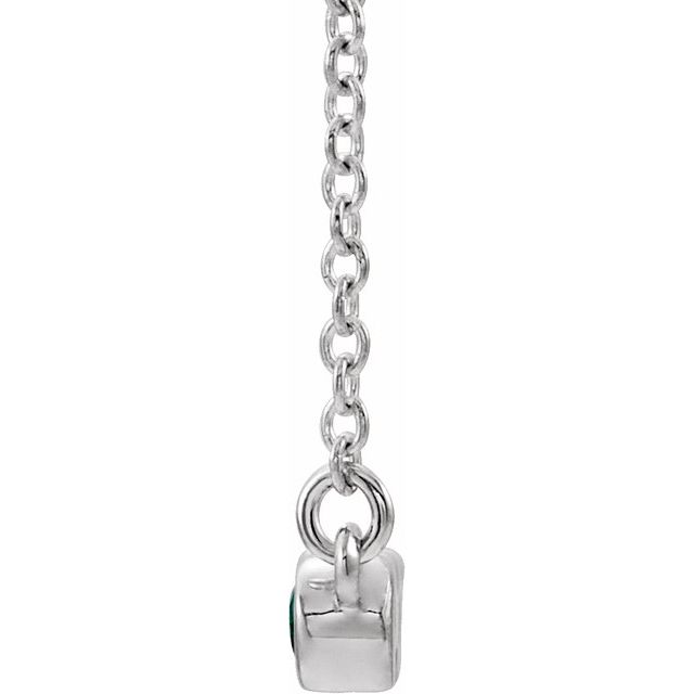 14K White Alexandrite Bezel-Set 16" Bar Necklace 2