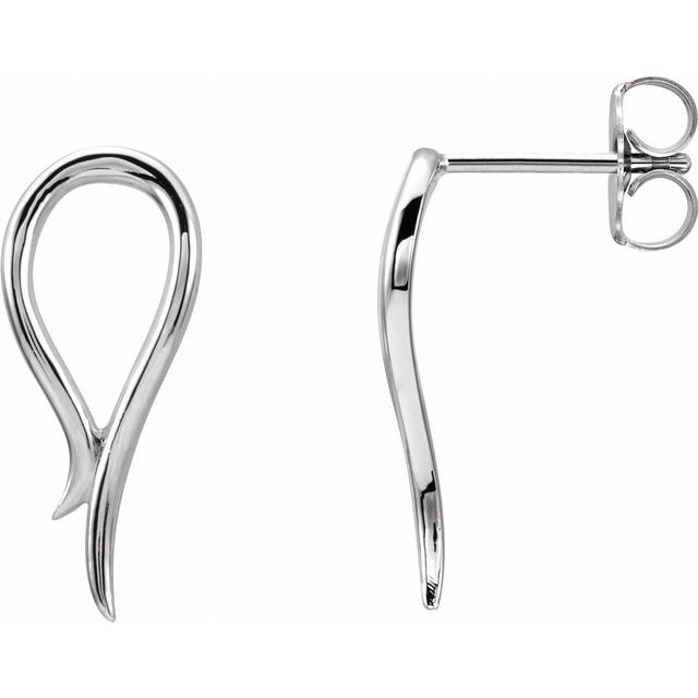 Sterling Silver Freeform Earrings 1