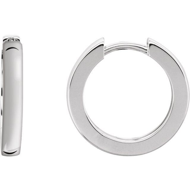 Sterling Silver 16 mm Hinged Hoop Earrings 1