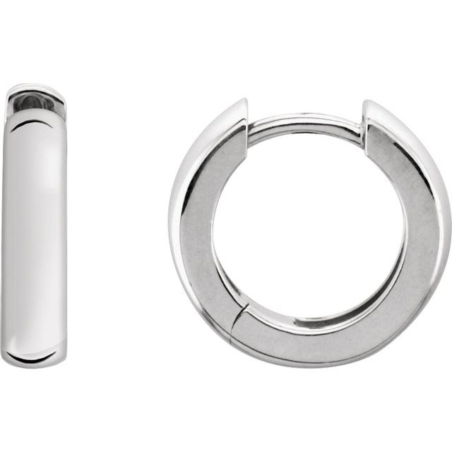 Sterling Silver 14 mm Hinged Earrings 1