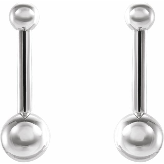 Sterling Silver Bar & Ball Earrings 2