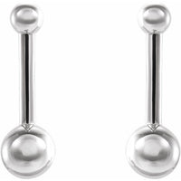 Sterling Silver Bar & Ball Earrings 2