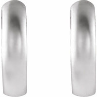 Sterling Silver 9.5x2.25 mm Hinged Hoop Earrings with Bead Blast Finish 2