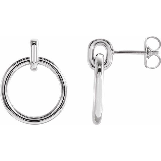 Sterling Silver Circle Dangle Earrings 1