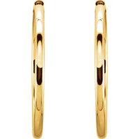 14K Yellow Gold 29 mm Hinged Hoop Earrings