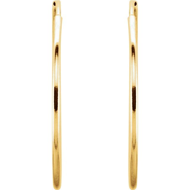 14K Yellow Gold 24 mm Endless Hoop Earrings