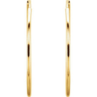 14K Yellow Gold 24 mm Endless Hoop Earrings
