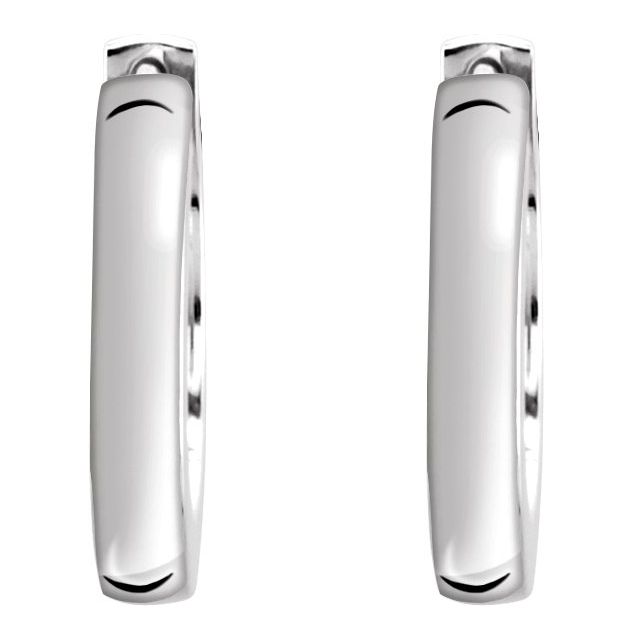 Sterling Silver 14 mm Hinged Hoop Earrings 2