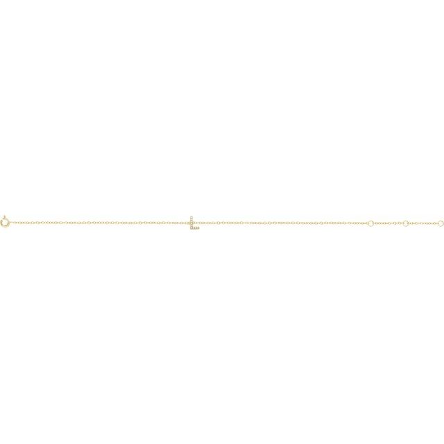 14K Yellow .04 CTW Diamond Initial L 6-7" Bracelet 2