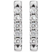 Platinum 1/8 CTW Diamond French-Set Bar Earrings 2