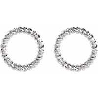 Sterling Silver 14.2 mm Circle Rope Earrings 2