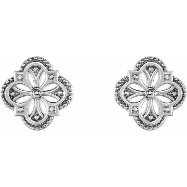 Sterling Silver Vintage-Inspired Clover Earrings 2