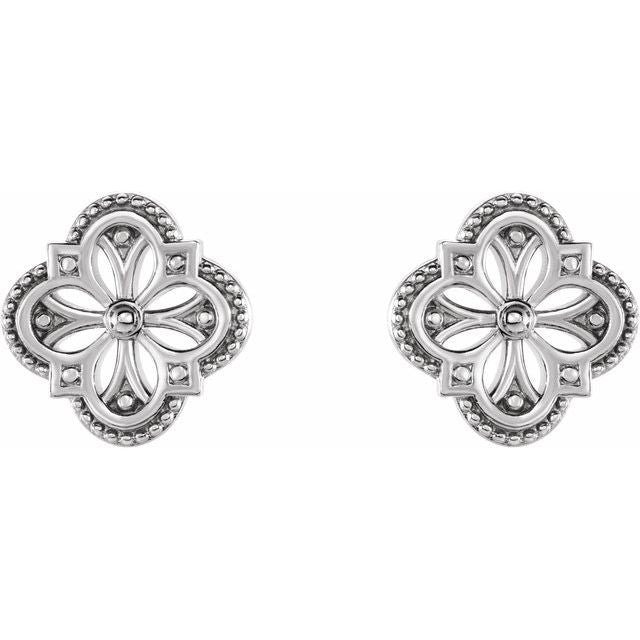 Sterling Silver Vintage-Inspired Clover Earrings 2