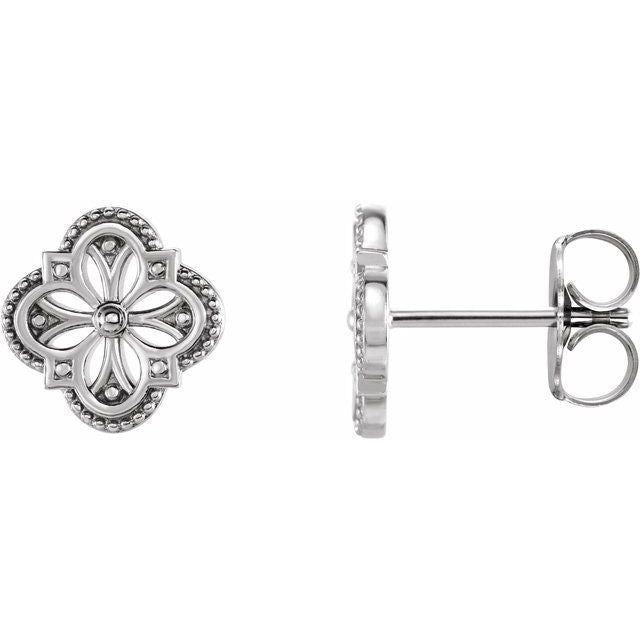 Sterling Silver Vintage-Inspired Clover Earrings 1