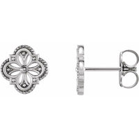 Sterling Silver Vintage-Inspired Clover Earrings 1