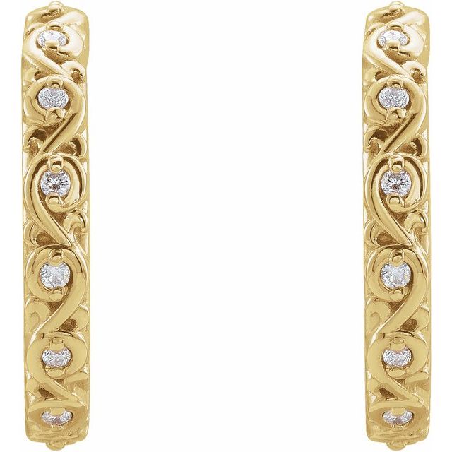 0.06 CTW .06 CTW Natural Diamond Sculptural Hoop Earrings