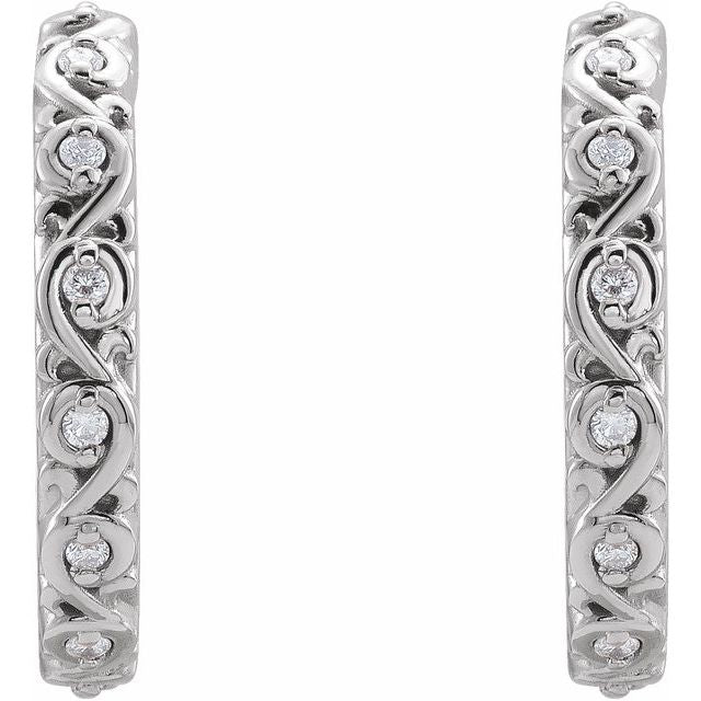 0.06 CTW .06 CTW Natural Diamond Sculptural Hoop Earrings