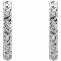0.06 CTW .06 CTW Natural Diamond Sculptural Hoop Earrings