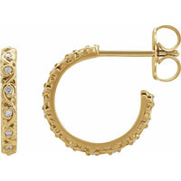 0.06 CTW .06 CTW Natural Diamond Sculptural Hoop Earrings