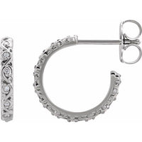 0.06 CTW .06 CTW Natural Diamond Sculptural Hoop Earrings