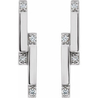 Platinum 1/10 CTW Diamond Bar Earrings 2