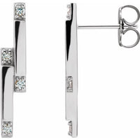 Platinum 1/10 CTW Diamond Bar Earrings 1