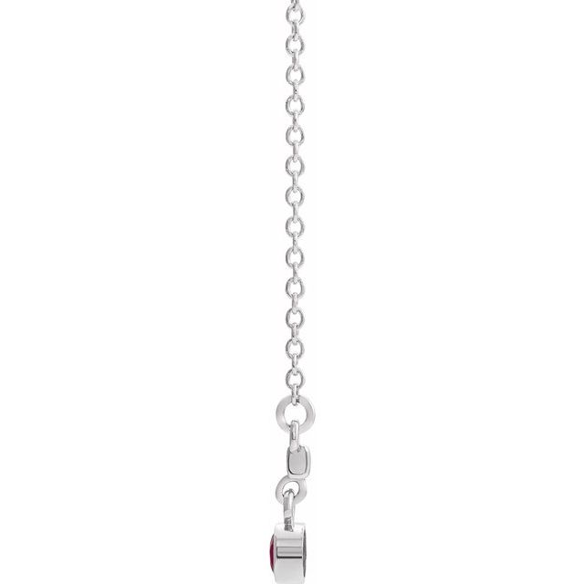 Sterling Silver Mozambique Garnet Bezel-Set 16" Bar Necklace 2