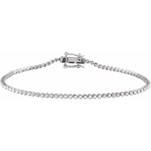14K White 7/8 CTW Diamond Line 7"  Bracelet 1
