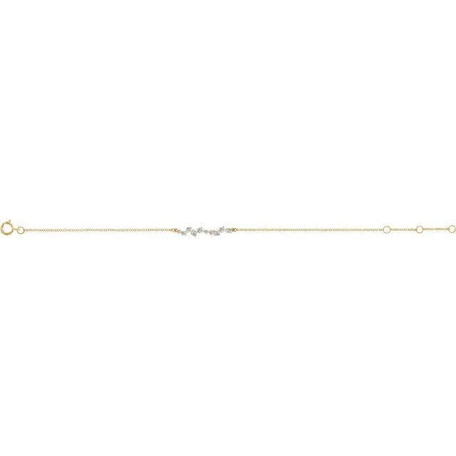 14K Yellow 1/3 CTW Diamond Bar 7" Bracelet 2