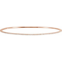 14K Rose 1 CTW Diamond Stackable Bangle 8" Bracelet 1