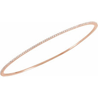 14K Rose 1 CTW Diamond Stackable Bangle 8" Bracelet 2