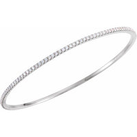 14K White 2 CTW Diamond Stackable Bangle 8" Bracelet 2