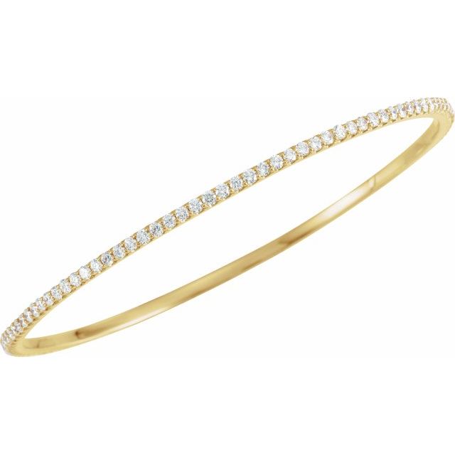 14K Yellow 3 CTW Diamond Stackable Bangle 8" Bracelet 2