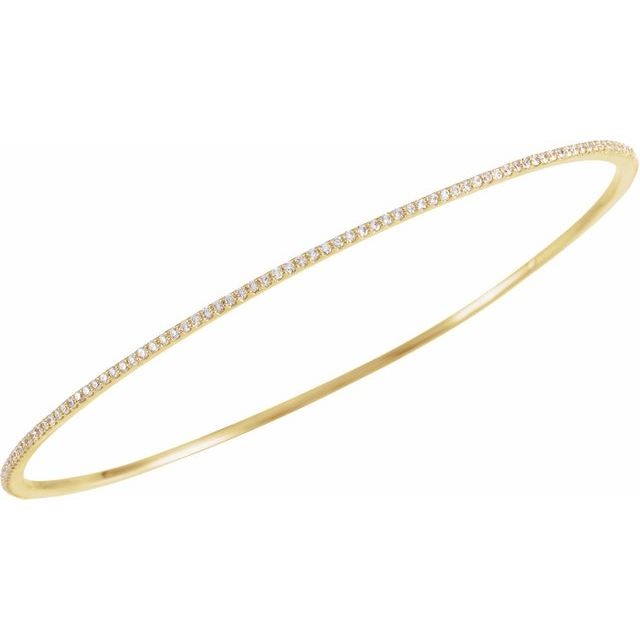 14K Yellow 1 CTW Diamond Stackable Bangle 8" Bracelet 2