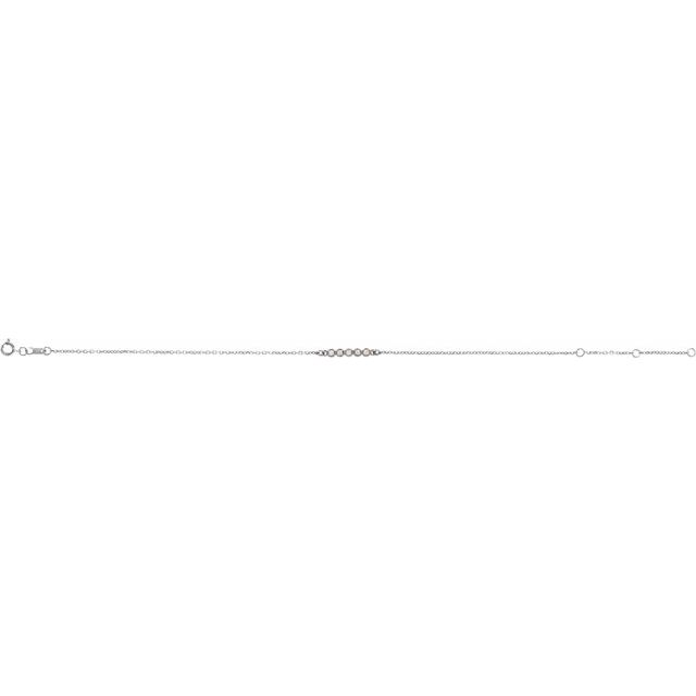 14K White.07 CTW Diamond Bar 6 1/2-7 1/2" Bracelet 2