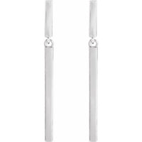 Sterling Silver 25.9x1.8 mm Articulated Bar Earrings 2