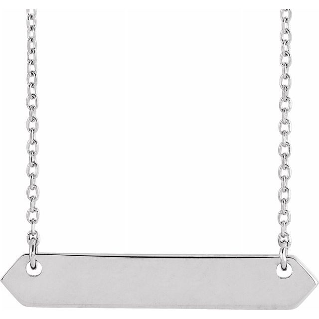 Sterling Silver 33x6 mm Geometric 16-18" Necklace 1