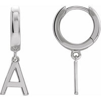 Sterling Silver Single Initial A Earring 1