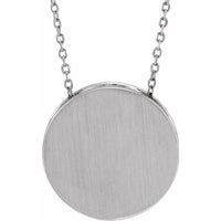 Sterling Silver 12.5 mm Scroll Disc 16-18" Necklace