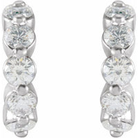 14K White 3/8 CTW Diamond Hoop Earrings 2