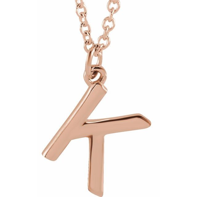 18K Rose Gold-Plated Sterling Silver Initial K Dangle 18" Necklace