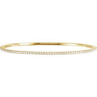 14K Yellow Gold 2 CTW Lab-Grown Diamond Stackable Bangle 8" Bracelet