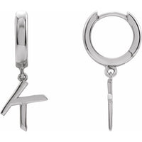 Sterling Silver Single Initial K Earring 1