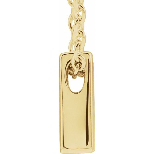 14K Yellow Gold Initial M Slide Pendant 16-18" Necklace