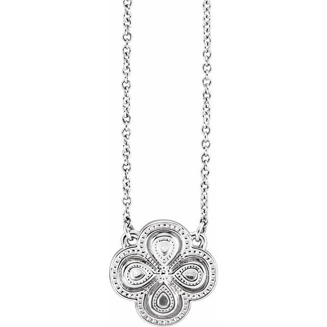 Sterling Silver 18" Clover Necklace 1