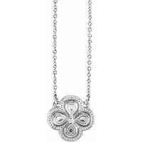 Sterling Silver 18" Clover Necklace 1